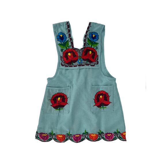 Greens Mexican Embroidered Apron – Basic Handmade Apron with Floral Design - Picture 5 of 13